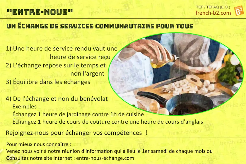 TEF Canada - TEFAQ preparation, Speaking, Test sample: "Échange de Services"