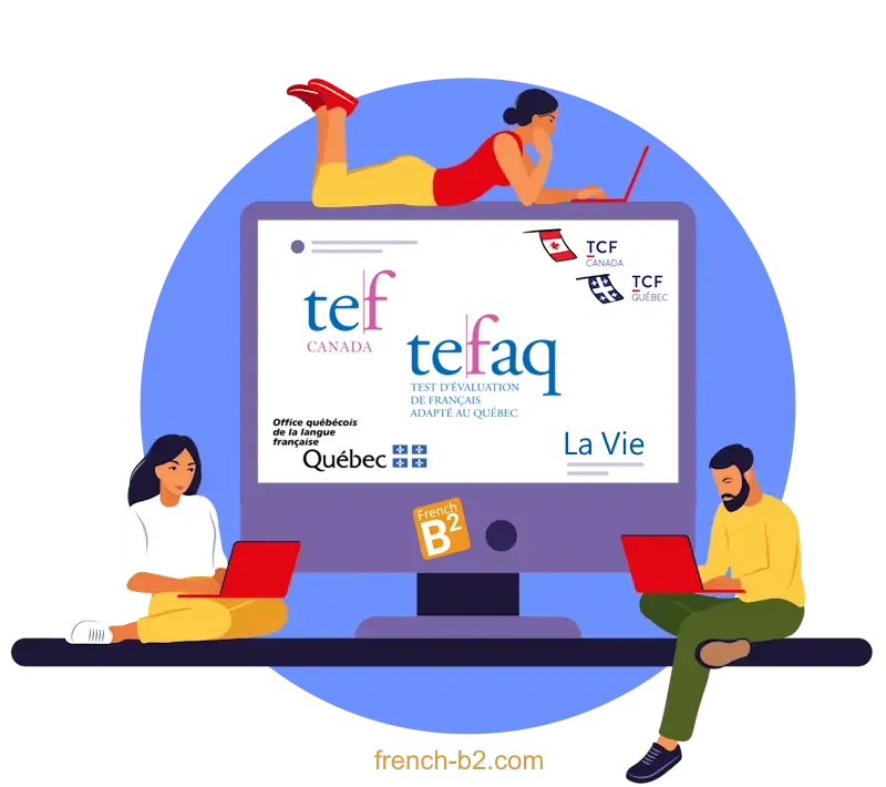 French-b2.com also aims to bring together in one place the linguistic concepts of French and the methodology needed to have a natural conversation, obtain accurate information, and convince someone. It is very useful for exams such as the TEF, TCF, OQL, etc., as well as for personal and professional life.