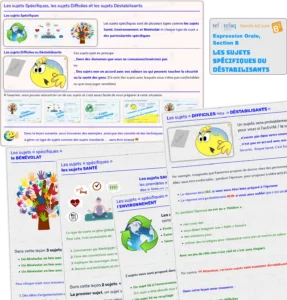 TEF - TEFAQ (Speaking) Part B. A comment on specific subjects such as health, the environment, ... and unsettling topics